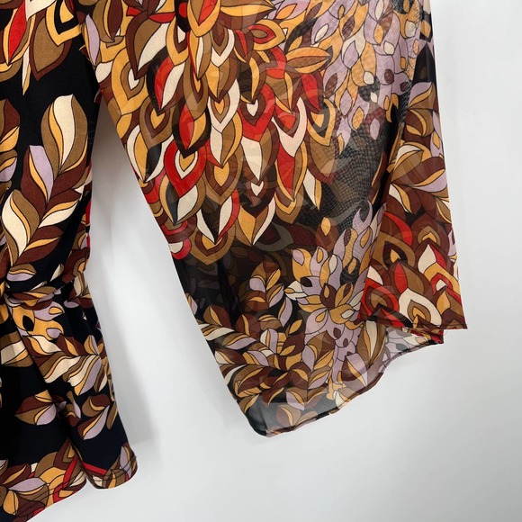 Coco Bianco Womens Size Large Floral Blouse Shirt Top Ruffles Summer - Picture 5 of 6